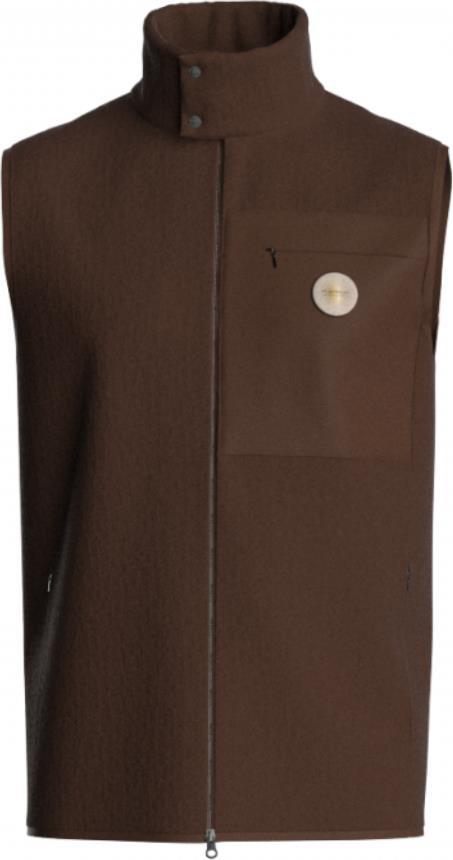 Fonna Wool Fleece Vest - Mens - brown 1