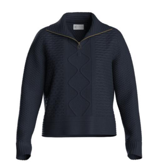 Kvitholmen Zip Up Sweater - Womens - navy blue 1