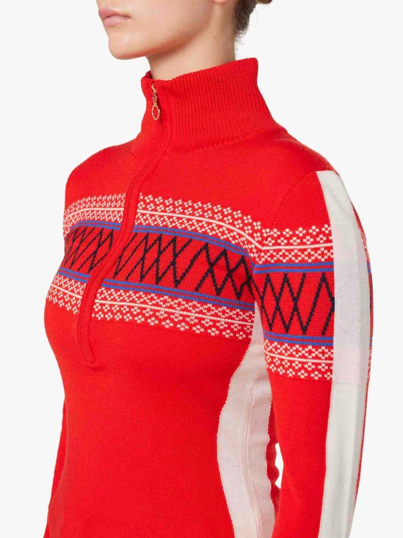 Signature 1/4 Zip - Womens - flame 1