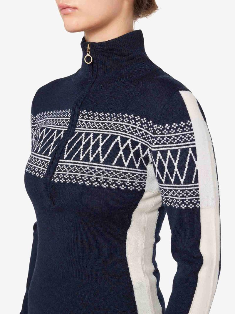 Signature 1/4 Zip - Womens - navy blue 1
