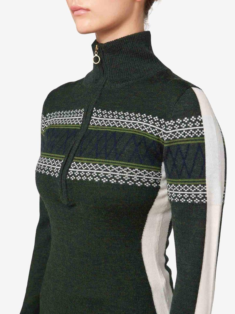 Signature 1/4 Zip - Womens - olive green 1