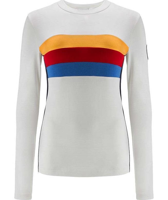 Ski Colorblock Crew Neck - Womens - bright white 1