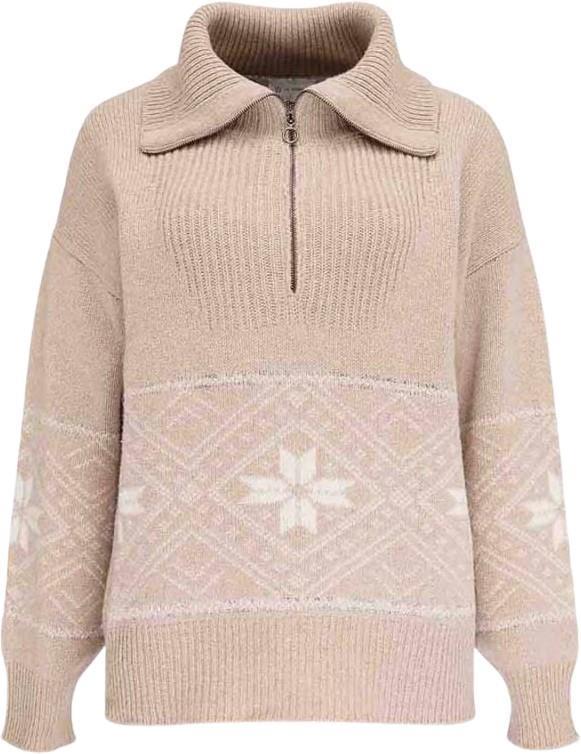 Snowflake Zip Up - Womens - beige 1