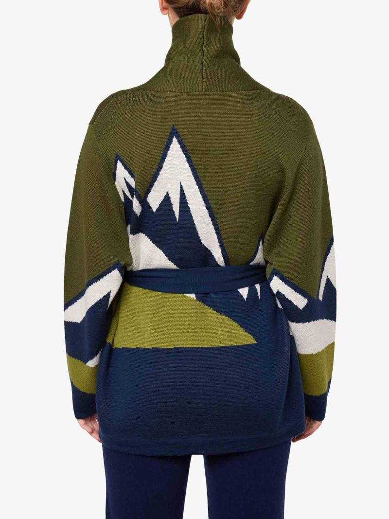 Snowmountain Cardigan - Womens - olive green 1