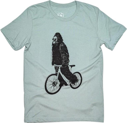 Biking Squatch T-Shirt - Unisex - dusty blue 1