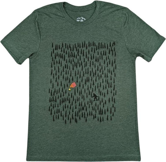Forest Camping Sasquatch T-Shirt - Unisex - heather green 1
