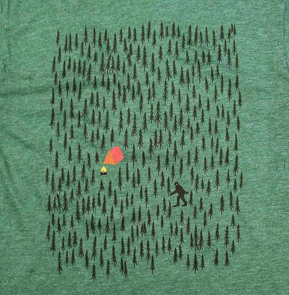 Forest Camping Sasquatch T-Shirt - Unisex - heather green 1