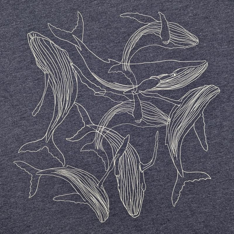 Playing Humpback Scoop Neck T-Shirt - Womens - heather navy 1