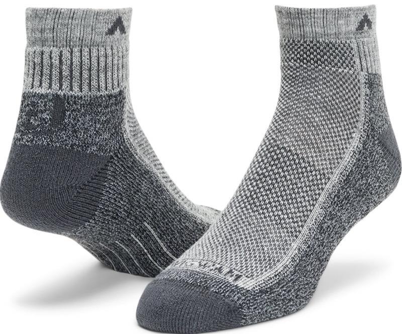 Cool-Lite Hiker Quarter Socks - Grey / Charcoal 1