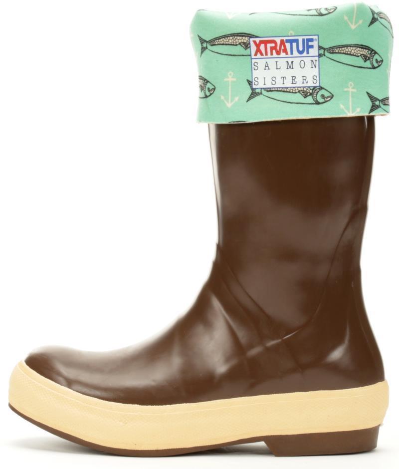 15" Salmon Sisters Legacy Boots - Womens - Chocolate / Salmon 1