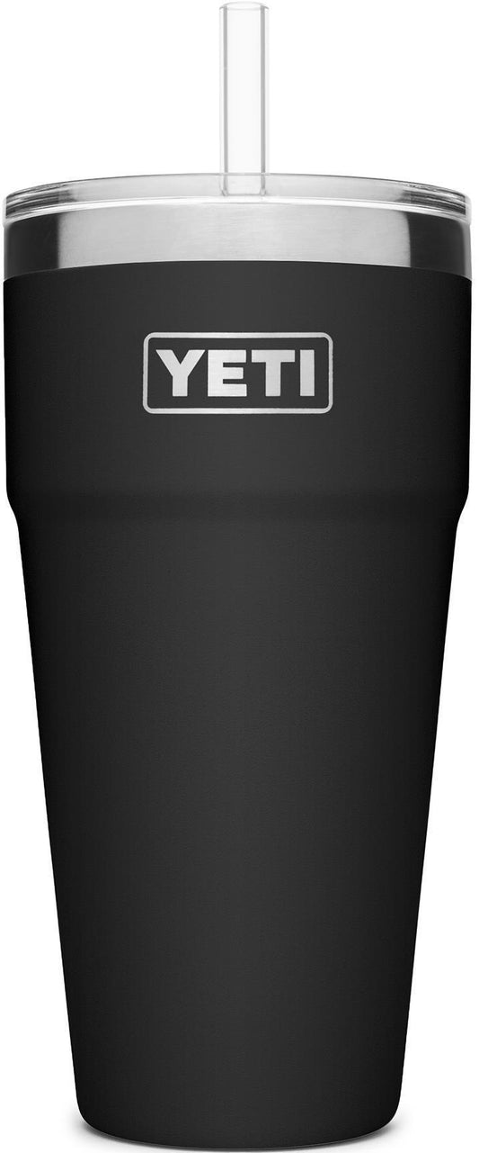 Rambler 769ml / 26oz Stackable Cup w/ Straw - Black 1