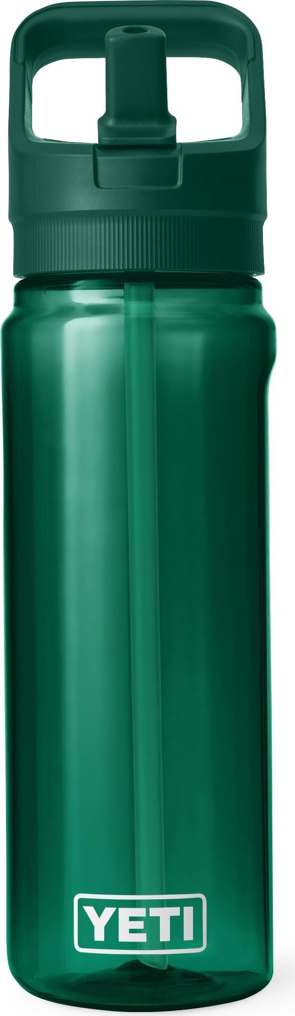 Yonder 750ml / 25oz Tether Water Bottle w/ Colored Straw - black forest green 1