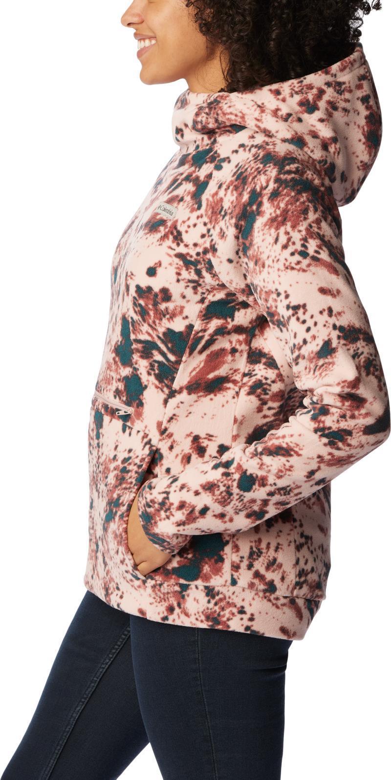 Ali Peak Hooded Fleece - Womens - Dusty Pink Flurries 3