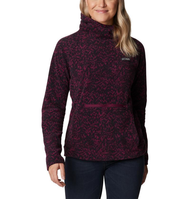Ali Peak Hooded Fleece - Womens - Marionberry Terrain Print 1