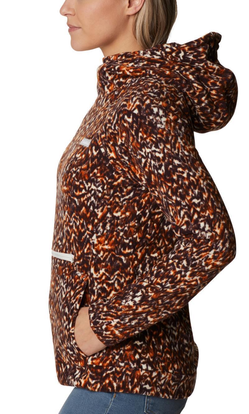 Ali Peak Hooded Fleece - Womens - Warm Copper Terrain Print 3