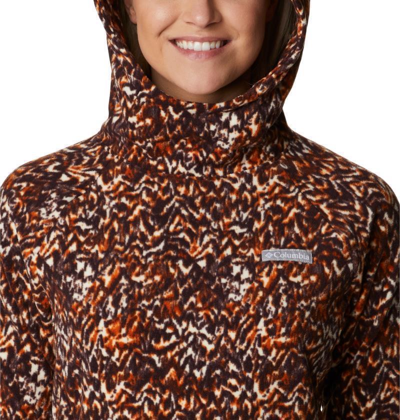 Ali Peak Hooded Fleece - Womens - Warm Copper Terrain Print 4