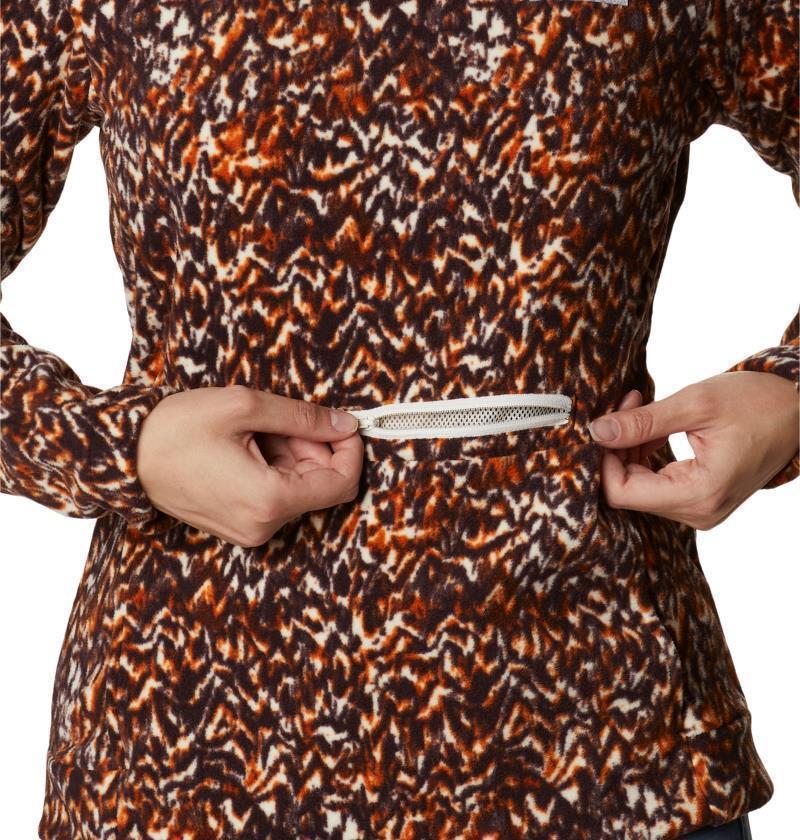 Ali Peak Hooded Fleece - Womens - Warm Copper Terrain Print 5