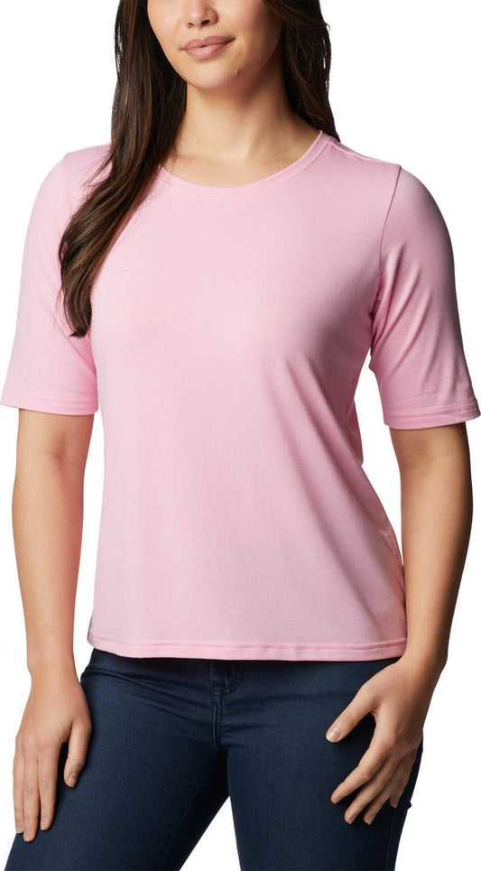 Anytime Knit SS Tee - Womens - Wild Rose 1