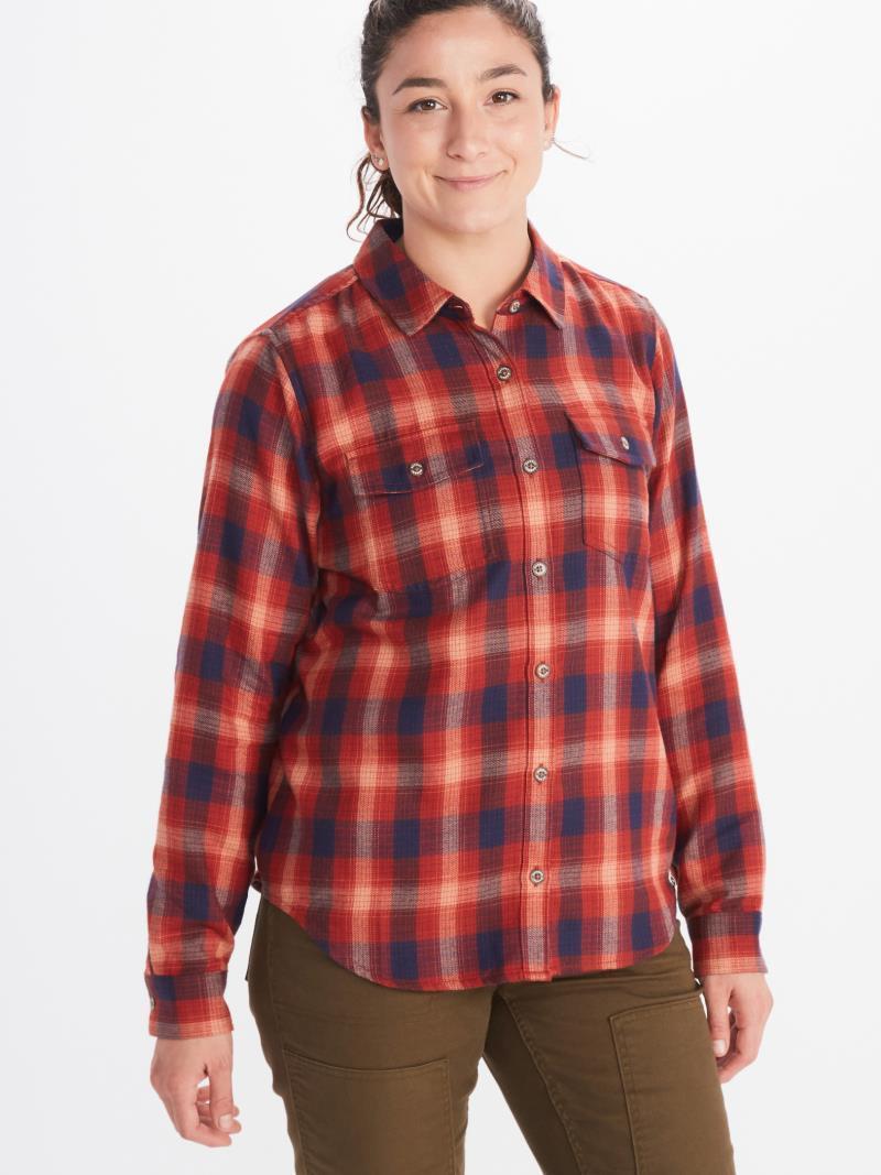 Bridget / Fairfax Midweight Flannel LS - Womens - Red Ochre 1