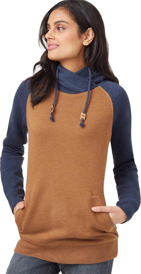Burney Hoodie - Womens - Dark Ocean Blue Heather / Rubber Brown Heather 1