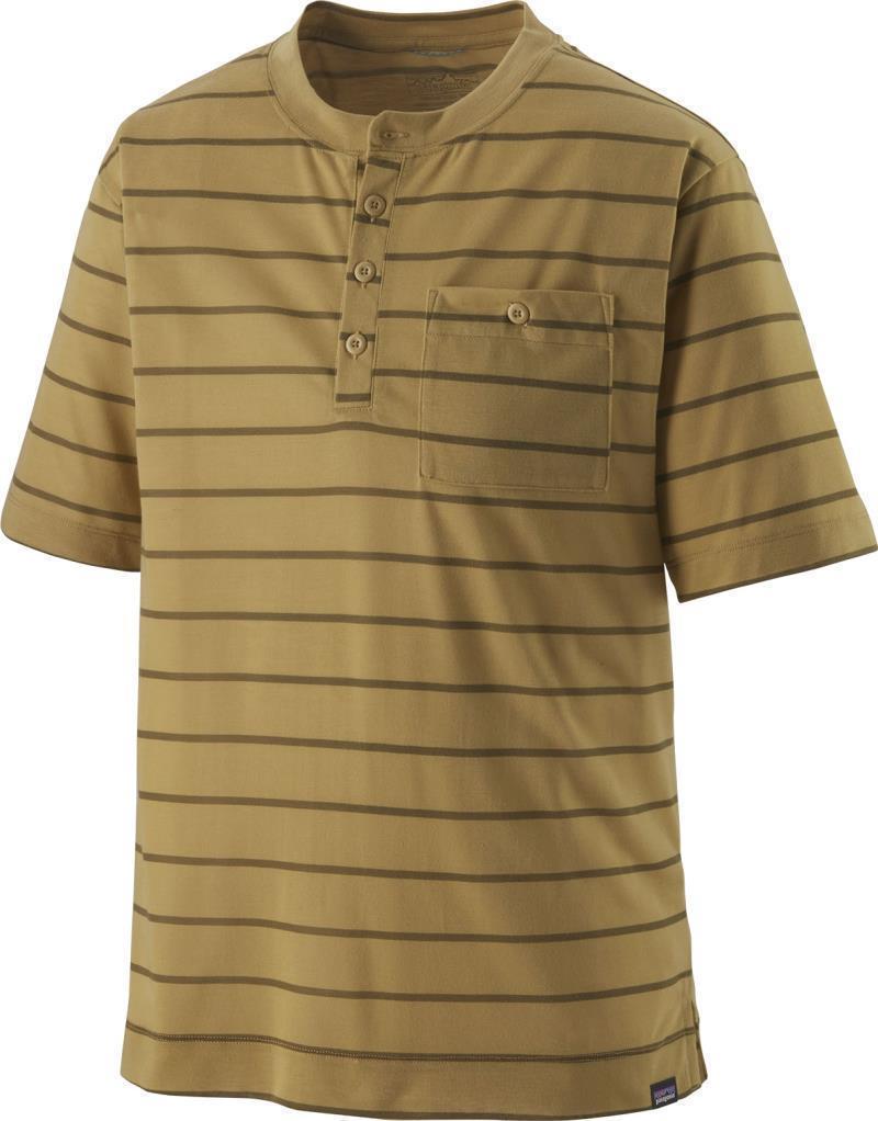 Capilene Cool Trail Bike Henley - Mens - Furrow Stripe / Moray Khaki 1