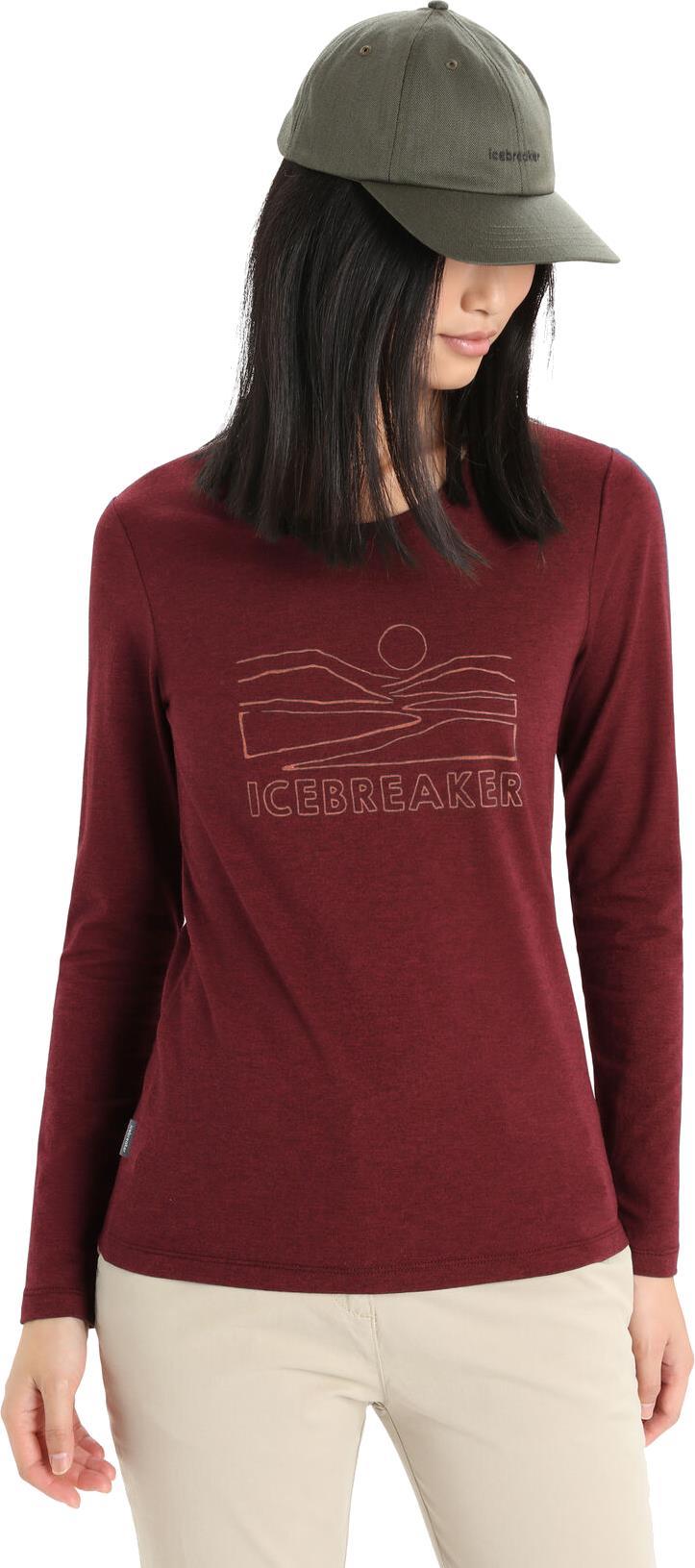 Central Classic LS Tee - icebreaker Sunset - Womens - Espresso 1