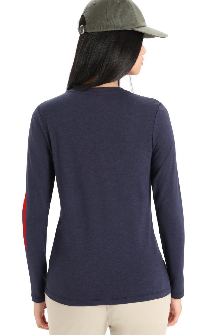 Central Classic LS Tee - icebreaker Sunset - Womens - Midnight Navy 3