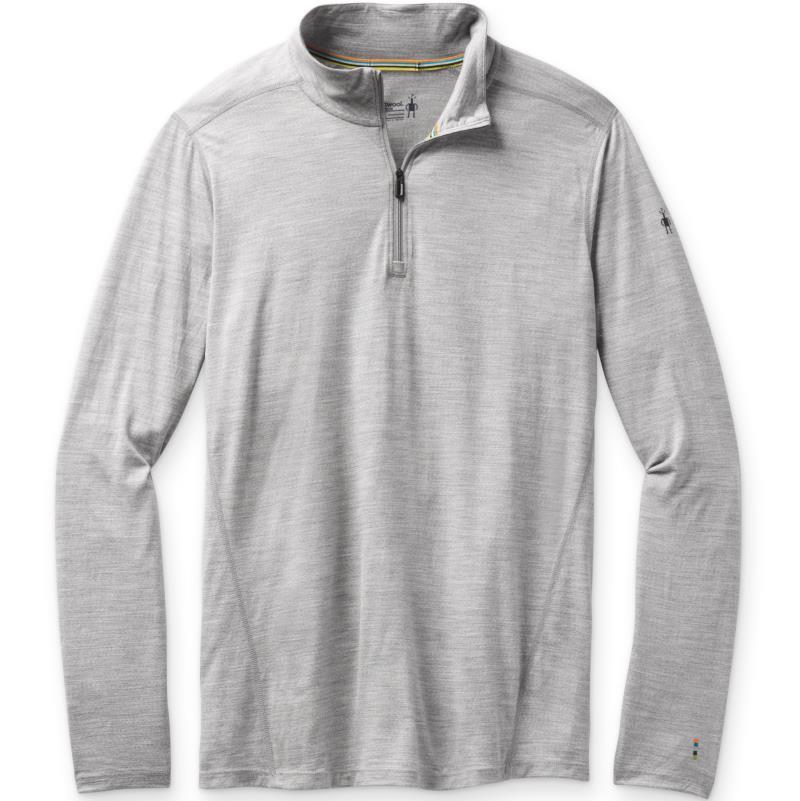 Classic All-Season (150) Merino Base Layer 1/4 Zip - Mens - Light Gray Heather 1