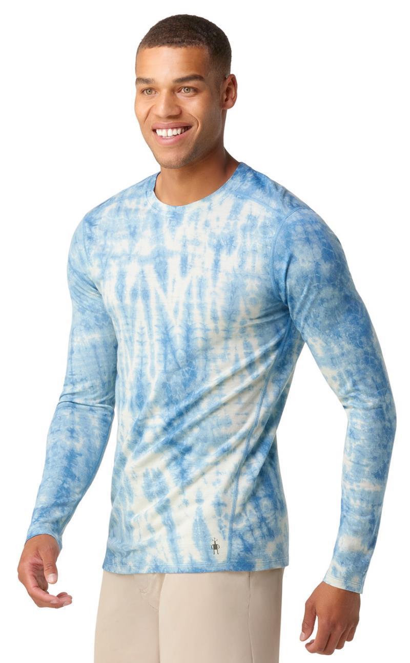 Classic All-Season Plant-Based Dye Merino Base Layer LS - Mens - Light Indigo Tie Dye 2