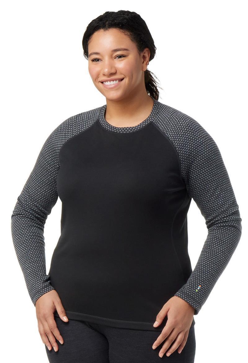 Classic Thermal Merino Base Layer Pattern Crew Plus - Womens - Black Dot 2
