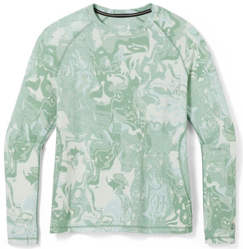 Classic Thermal Merino Base Layer Pattern Crew Plus - Womens - Jade Marble 1