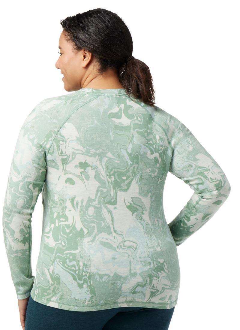 Classic Thermal Merino Base Layer Pattern Crew Plus - Womens - Jade Marble 3