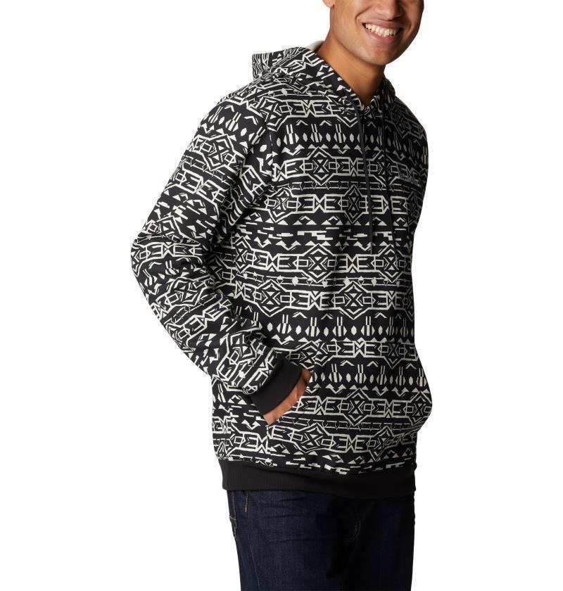 Columbia Logo Printed Hoodie - Mens - Black / Geo Print 2