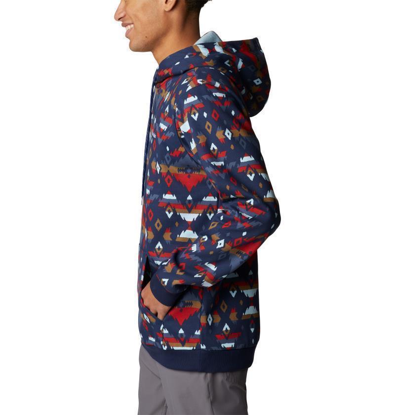 Columbia Logo Printed Hoodie - Mens - Collegiate Navy Rocky Mountain Print 2