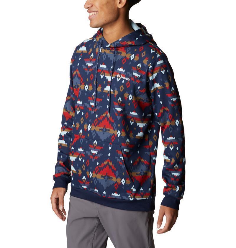 Columbia Logo Printed Hoodie - Mens - Collegiate Navy Rocky Mountain Print 3