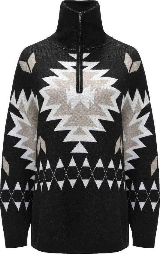 Haldi Zip Up Sweater - Womens - Black 1