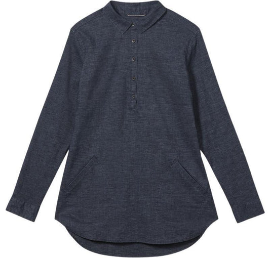 Hemp Chambray LS - Womens - Deep Blue 1