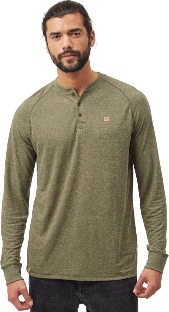 Hemp Classic Henley LS - Mens - Olive Night Green 1