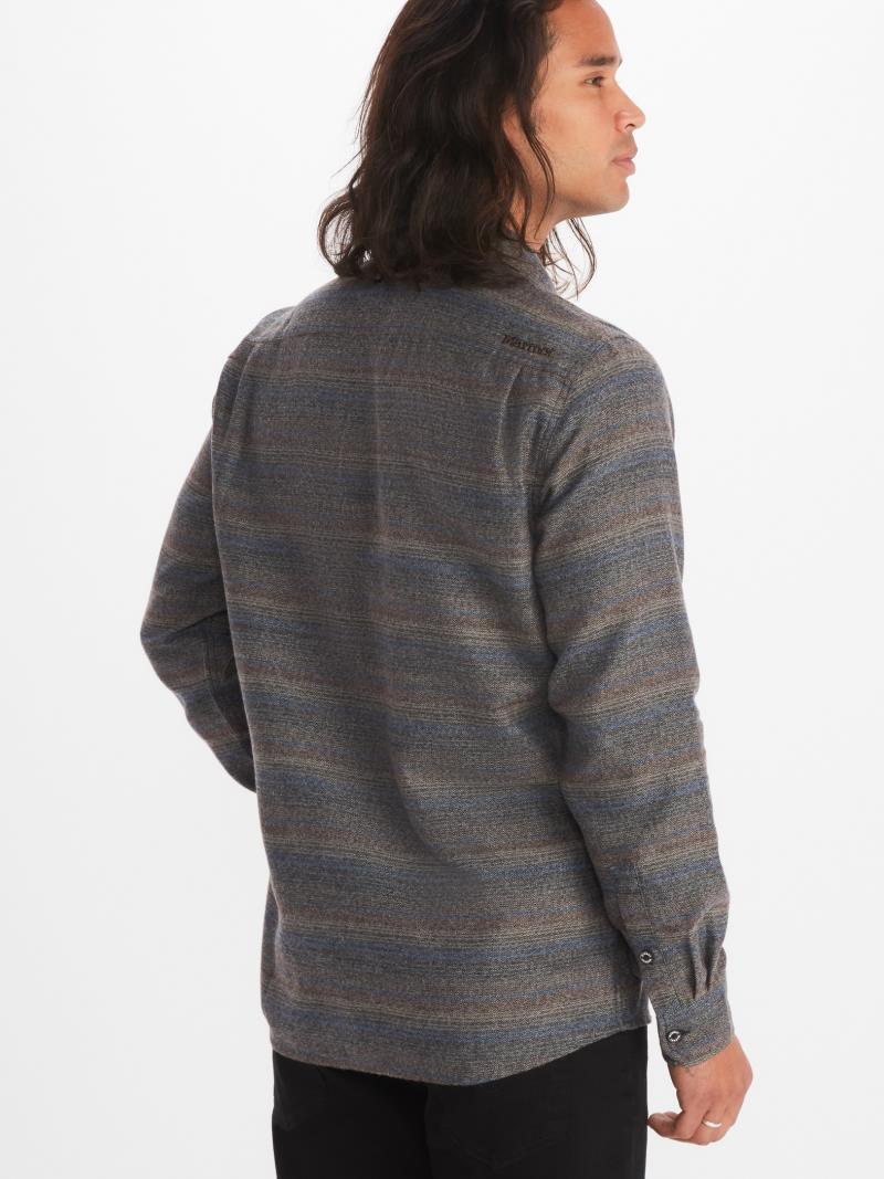 Jasper / Fairfax Heathered Midweight Flannel LS - Mens - Dark Coffee 2