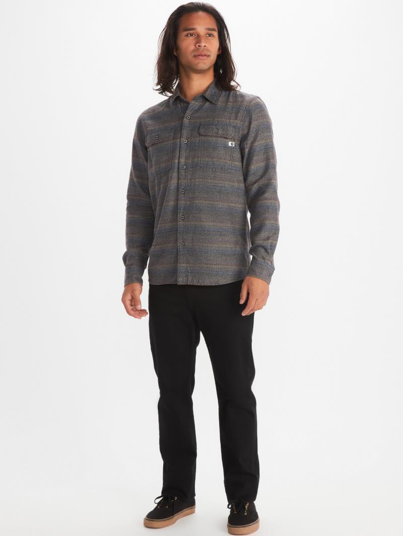 Jasper / Fairfax Heathered Midweight Flannel LS - Mens - Dark Coffee 3