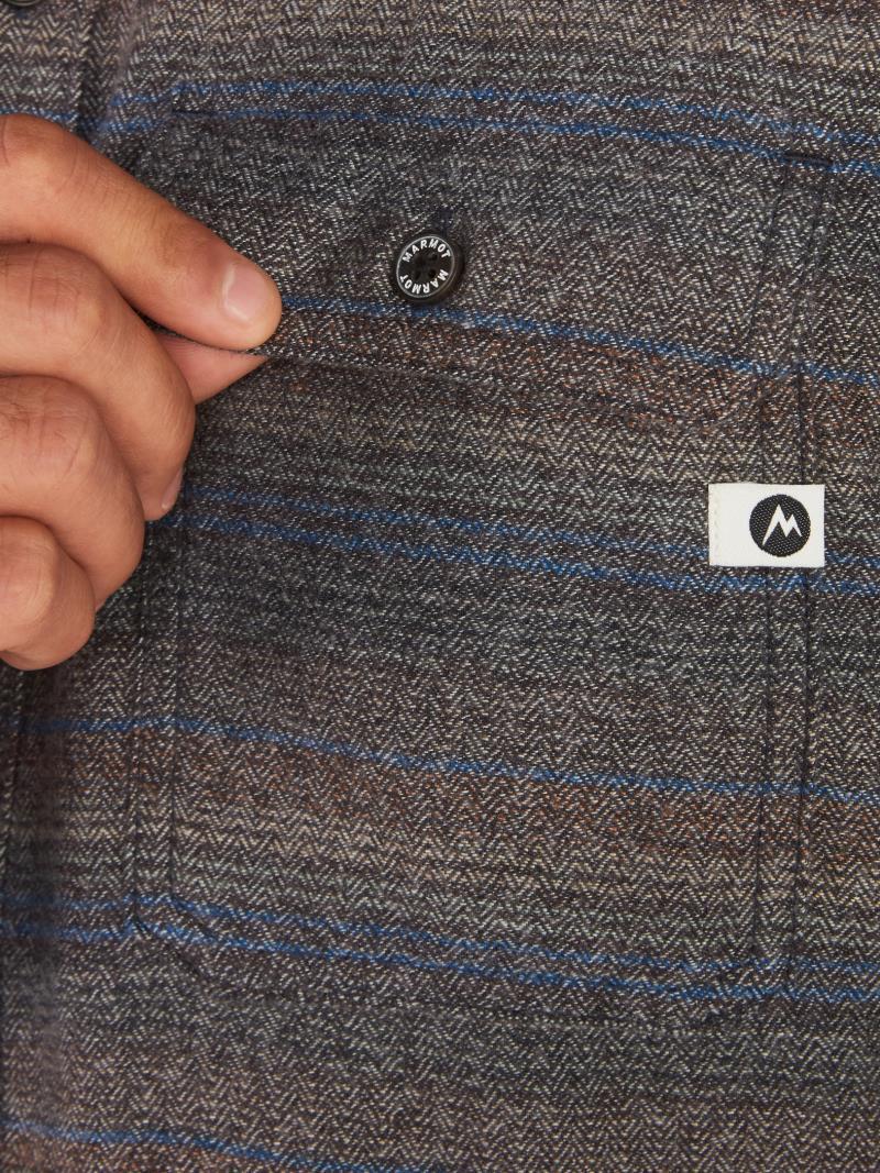 Jasper / Fairfax Heathered Midweight Flannel LS - Mens - Dark Coffee 4