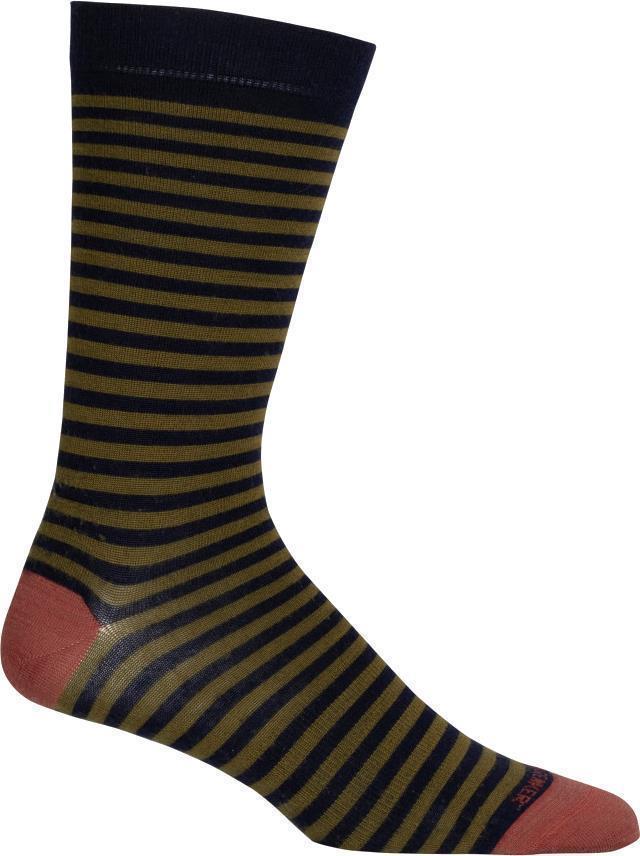 Lifestyle Fine Gauge Crew Socks - Stripe - Mens - Midnight Navy / Loden / Grape 1