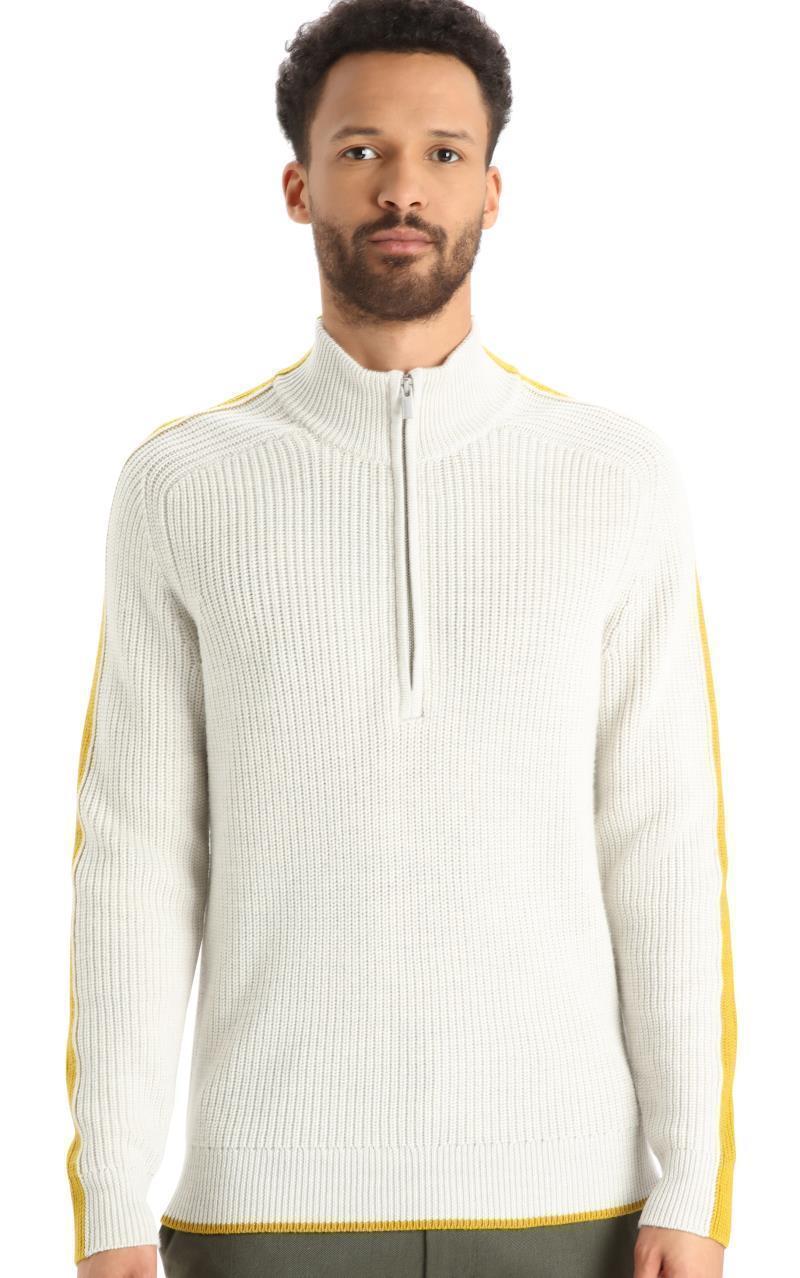 Lodge LS Half Zip Sweater - Mens - Ecru Heather / Silent Gold 2