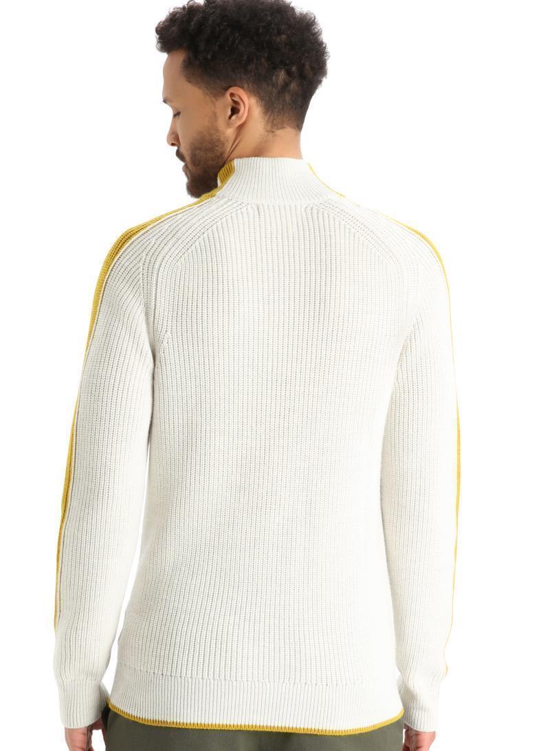 Lodge LS Half Zip Sweater - Mens - Ecru Heather / Silent Gold 3