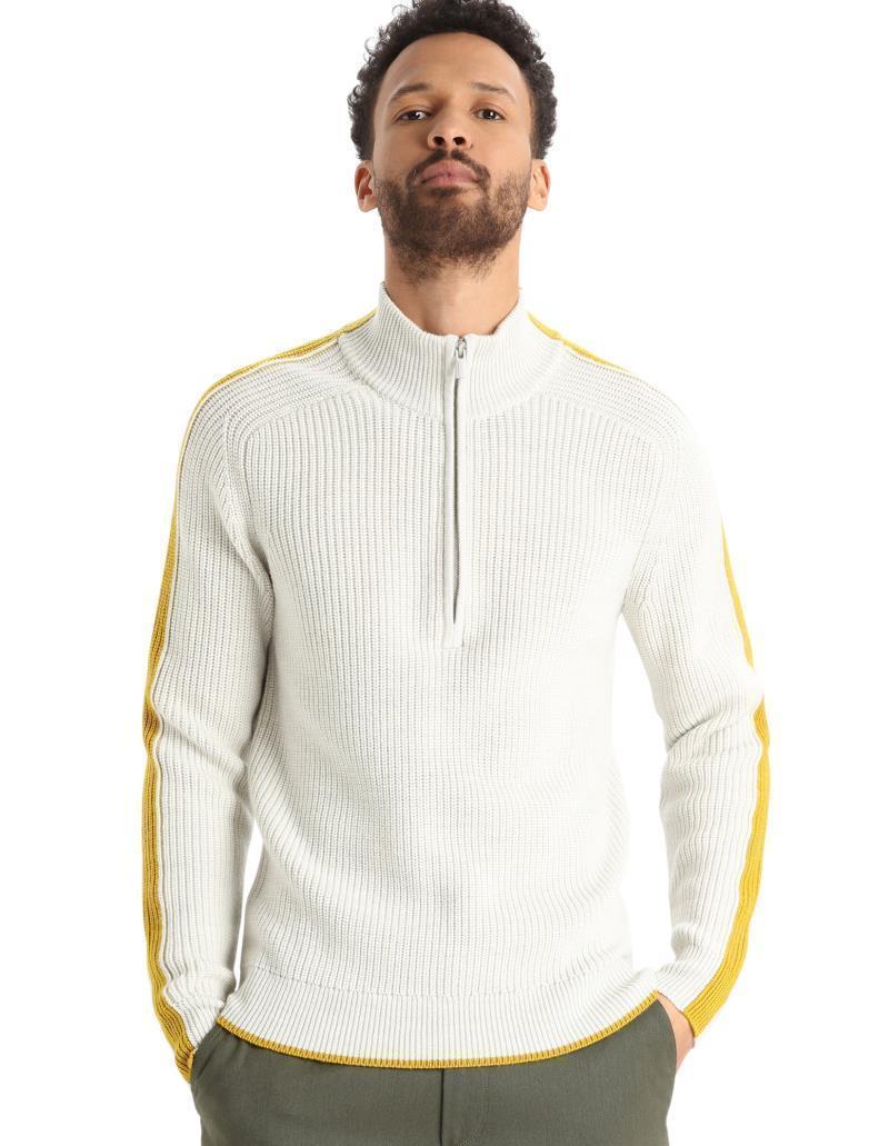 Lodge LS Half Zip Sweater - Mens - Ecru Heather / Silent Gold 4