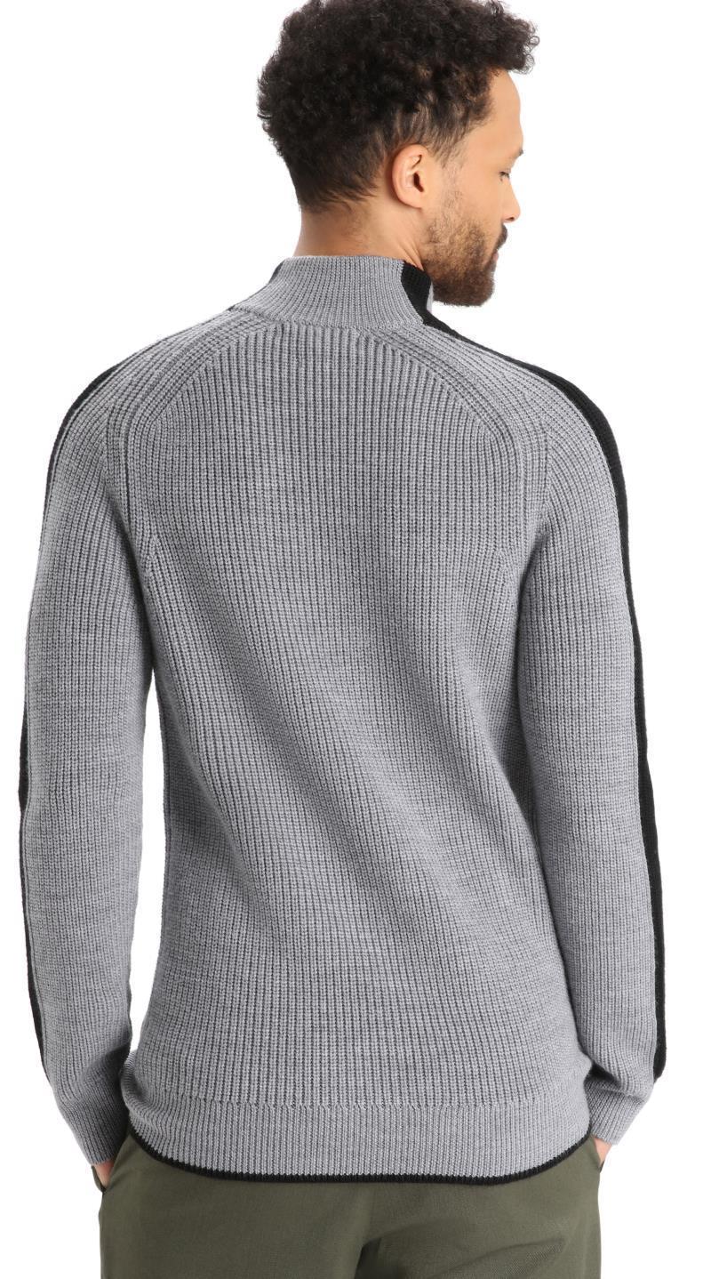 Lodge LS Half Zip Sweater - Mens - Gritstone Heather / Black 3