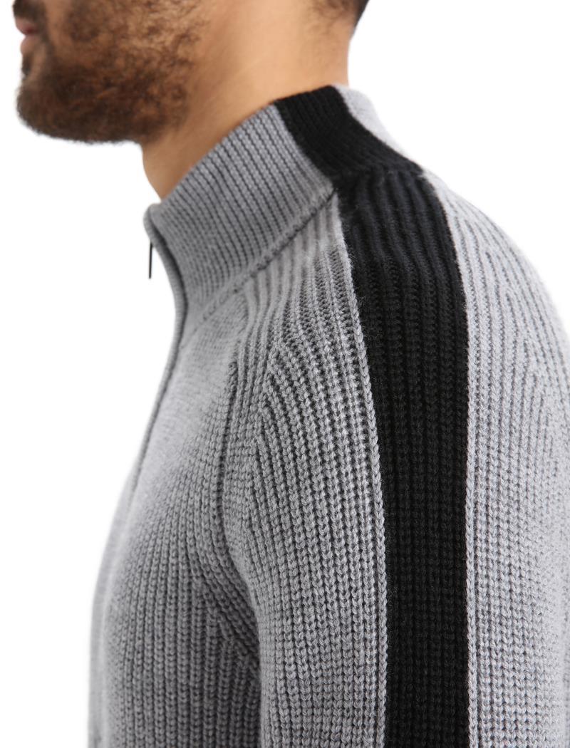 Lodge LS Half Zip Sweater - Mens - Gritstone Heather / Black 6