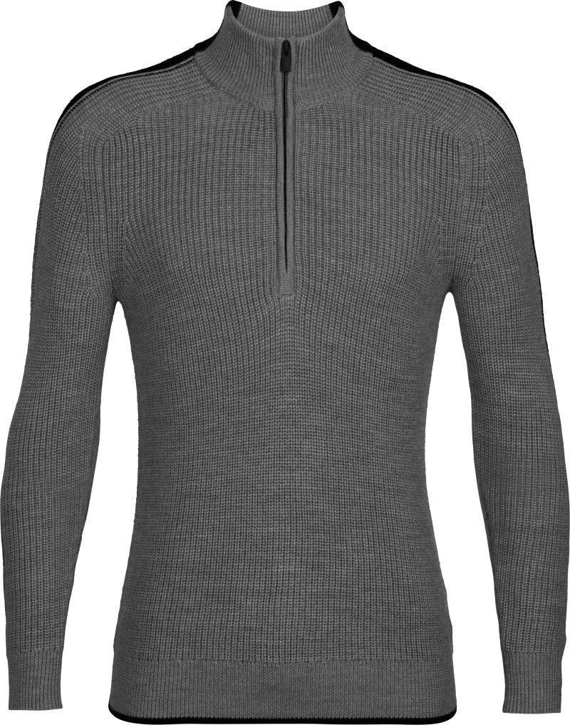 Lodge LS Half Zip Sweater - Mens - Gritstone Heather / Black 1