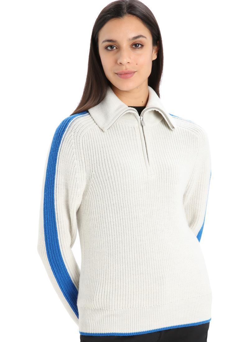 Lodge LS Half Zip Sweater - Womens - Ecru Heather / Lazurite 2