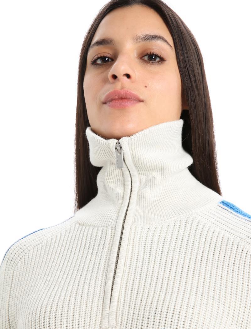 Lodge LS Half Zip Sweater - Womens - Ecru Heather / Lazurite 5